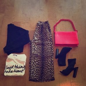 Leopard print culottes